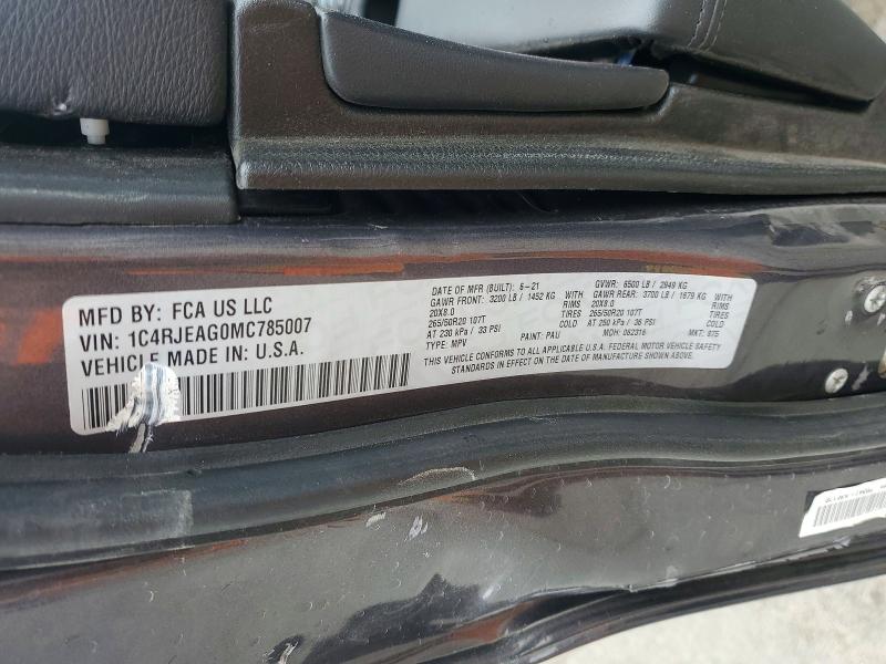 51902776 :رقم المزاد ، 1C4RJEAG0MC785007 vin ، 2021 Jeep Grand Cherokee مزاد بيع