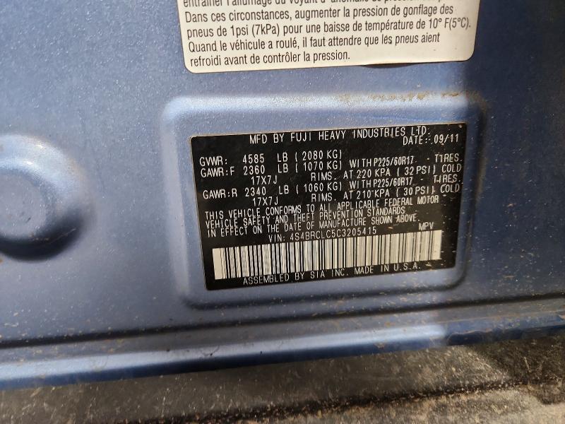 Продажа на аукционе авто 2012 Subaru Outback, vin: 4S4BRCLC5C3205415, номер лота: 51642336