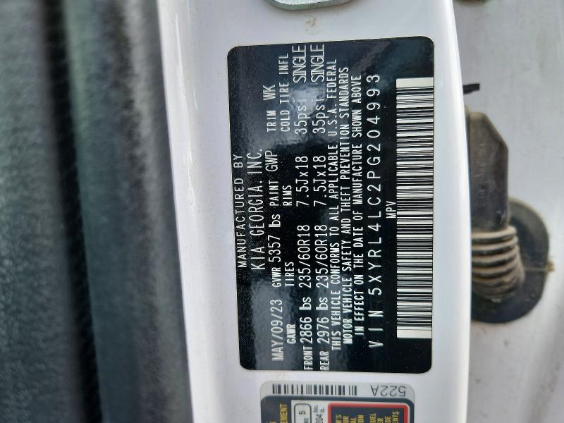 50384156 :رقم المزاد ، 5XYRL4LC2PG204993 vin ، 2023 Kia Sorento مزاد بيع