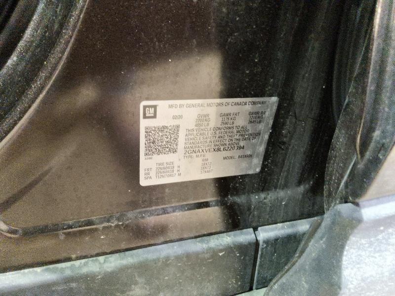 Продаж на аукціоні авто 2020 Chevrolet Equinox, vin: 2GNAXVEX8L6220394, номер лоту: 51210646