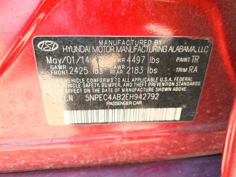 Aukcja sprzedaży 2014 Hyundai Sonata, vin: 5NPEC4AB2EH942792, numer aukcji: 47661396
