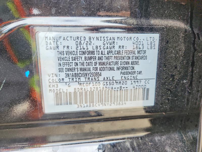 Продаж на аукціоні авто 2022 Nissan Sentra, vin: 3N1AB8CV9NY293854, номер лоту: 48476716