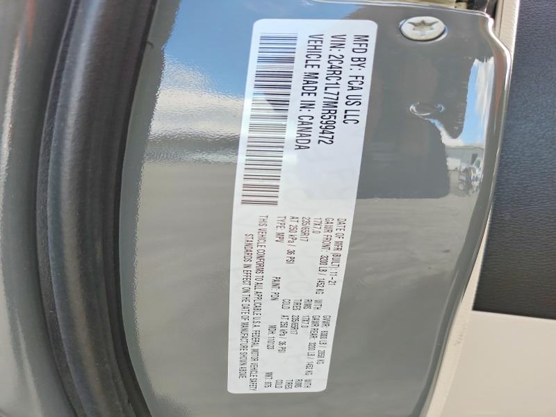 2021 Chrysler Pacifica მანქანა იყიდება აუქციონზე, vin: 2C4RC1L77MR599472, აუქციონის ნომერი: 48982386