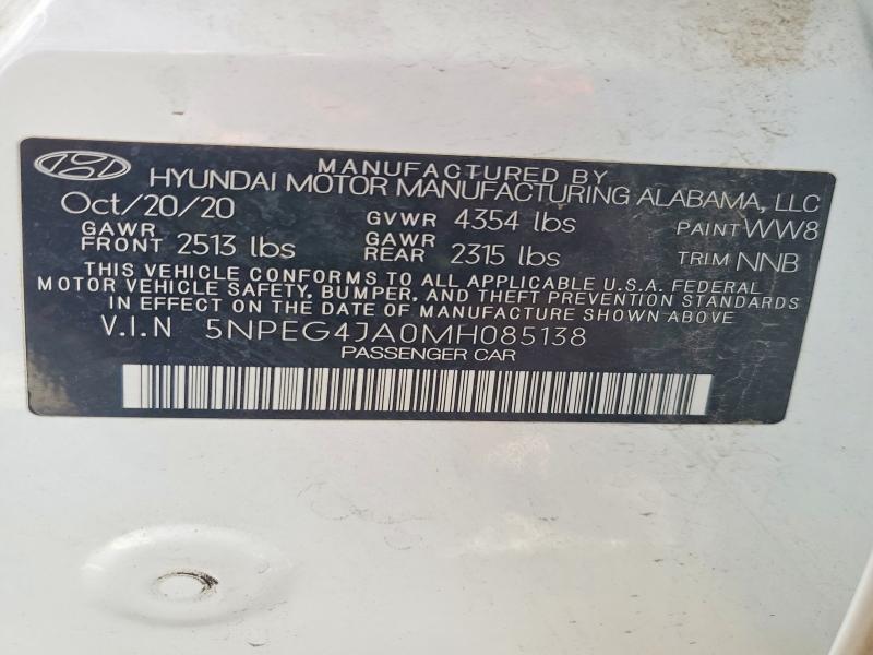 Продаж на аукціоні авто 2021 Hyundai Sonata, vin: 5NPEG4JA0MH085138, номер лоту: 48516016