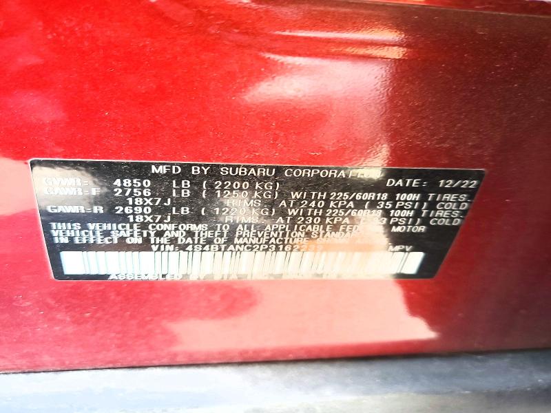 2023 Subaru Outback მანქანა იყიდება აუქციონზე, vin: 4S4BTANC2P3162239, აუქციონის ნომერი: 50433536