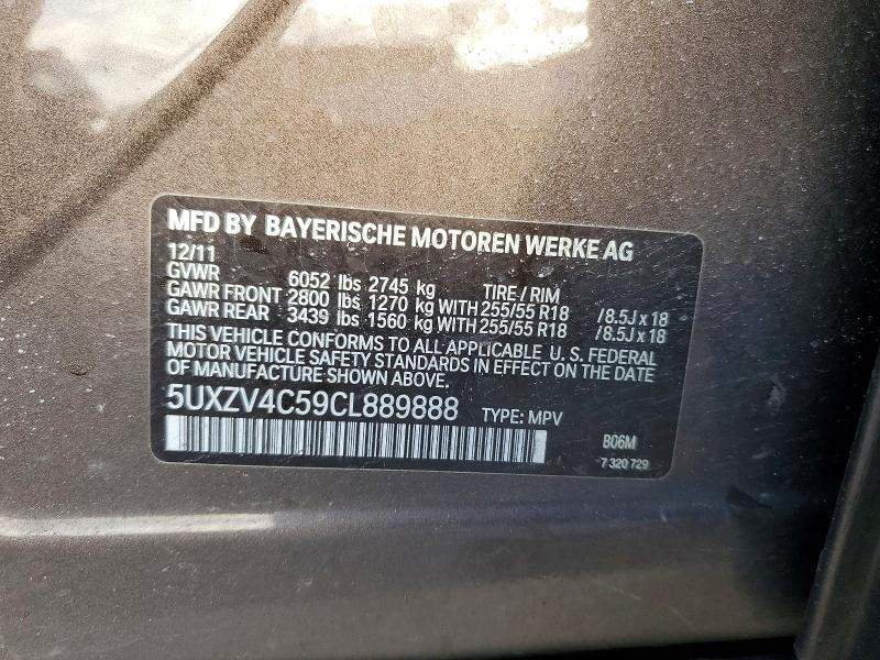 Продажа на аукционе авто 2012 Bmw X5, vin: 5UXZV4C59CL889888, номер лота: 51676016