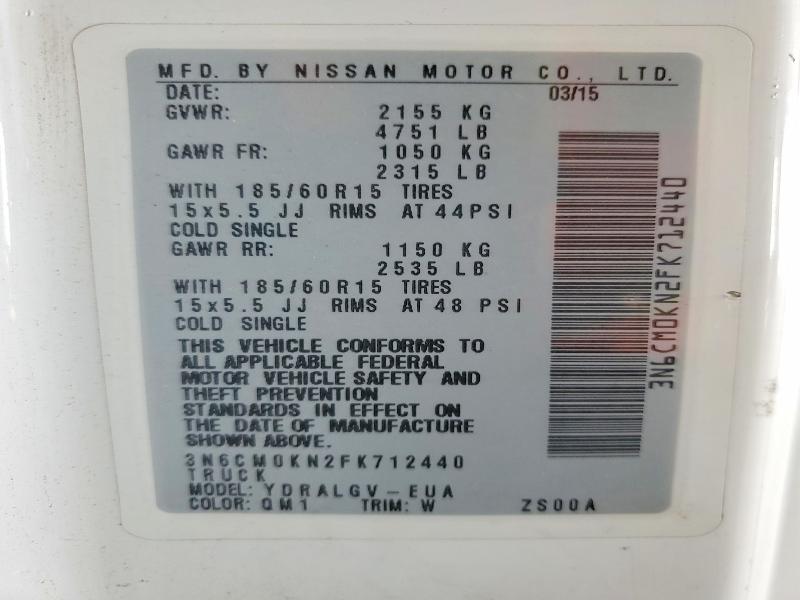 Продажа на аукционе авто 2015 Nissan Nv200, vin: 3N6CM0KN2FK712440, номер лота: 50805126