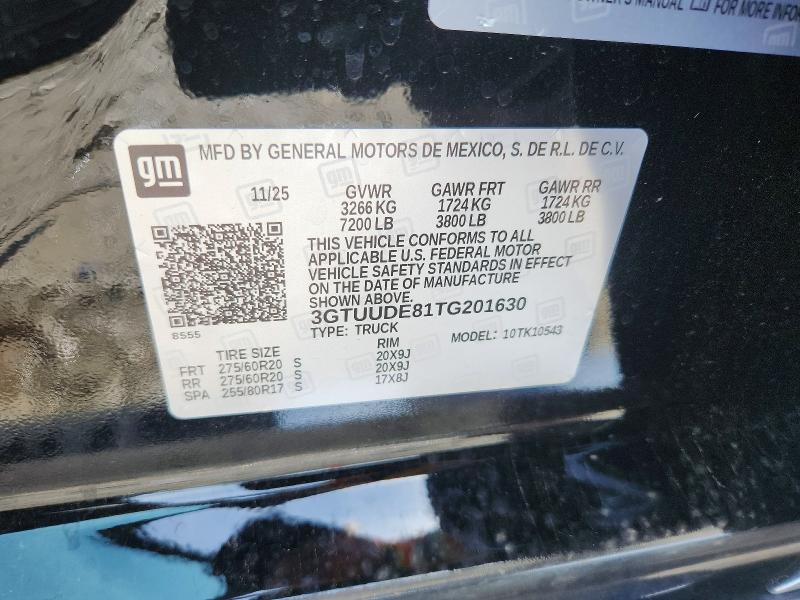 Aukcja sprzedaży 2026 Gmc Sierra, vin: 3GTUUDE81TG201630, numer aukcji: 50264116