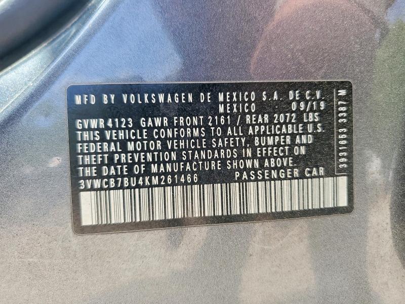 Aukcja sprzedaży 2019 Volkswagen Jetta, vin: 3VWCB7BU4KM261466, numer aukcji: 48901776