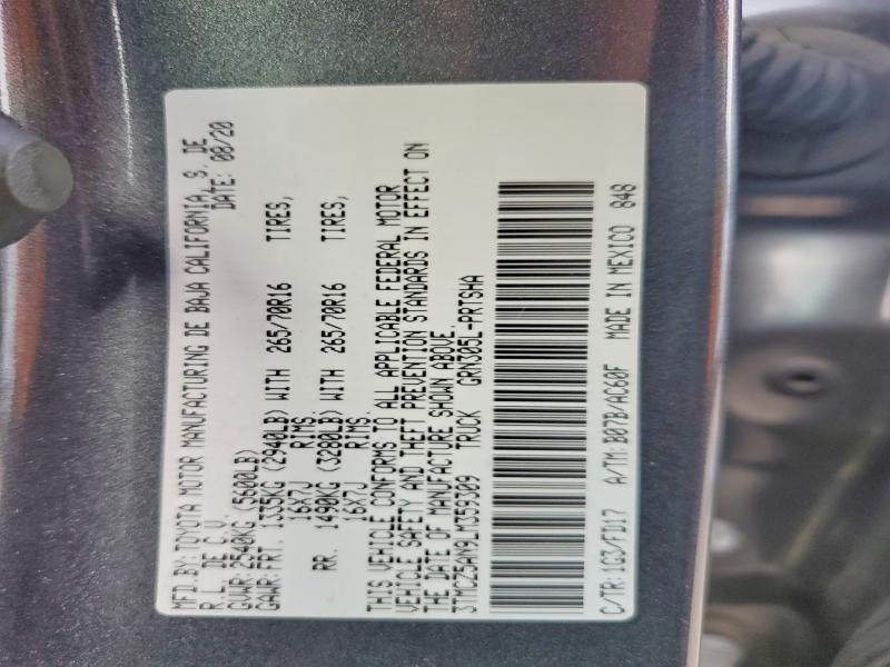 Aukcja sprzedaży 2020 Toyota Tacoma, vin: 3TMCZ5AN9LM359309, numer aukcji: 51854866