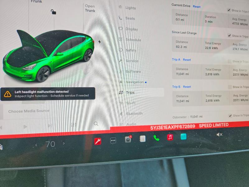 2023 Tesla Model 3 მანქანა იყიდება აუქციონზე, vin: 5YJ3E1EAXPF672889, აუქციონის ნომერი: 49381676