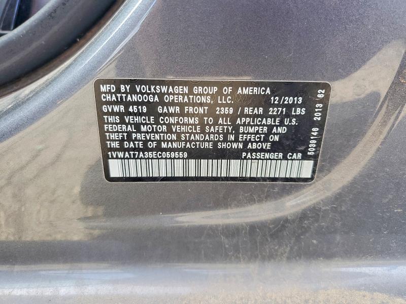 Продажа на аукционе авто 2014 Volkswagen Passat, vin: 1VWAT7A35EC059559, номер лота: 49028266
