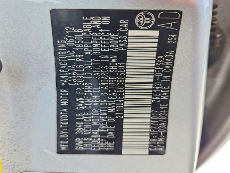 Продаж на аукціоні авто 2012 Toyota Corolla, vin: 2T1BU4EE6CC885601, номер лоту: 51502786