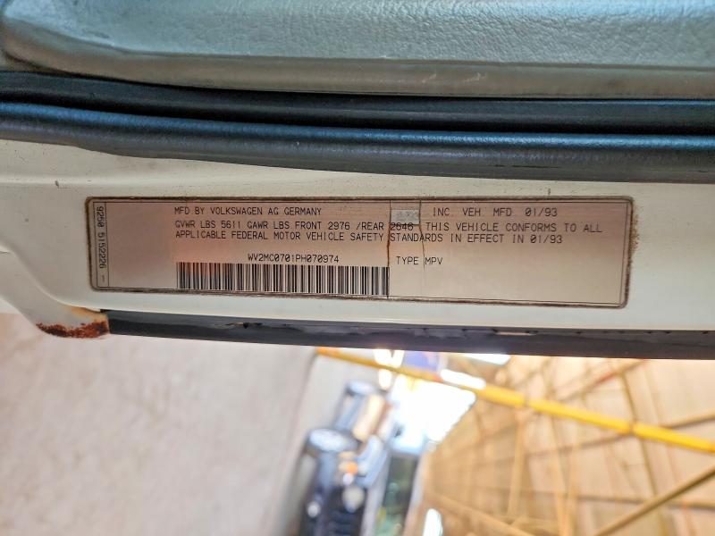 Продажа на аукционе авто 1993 Volkswagen Eurovan, vin: WV2MC0701PH070974, номер лота: 52076976
