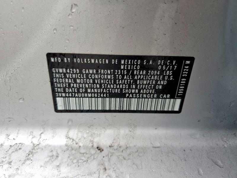 Aukcja sprzedaży 2017 Volkswagen Gti, vin: 3VW447AU0HM062441, numer aukcji: 49823196
