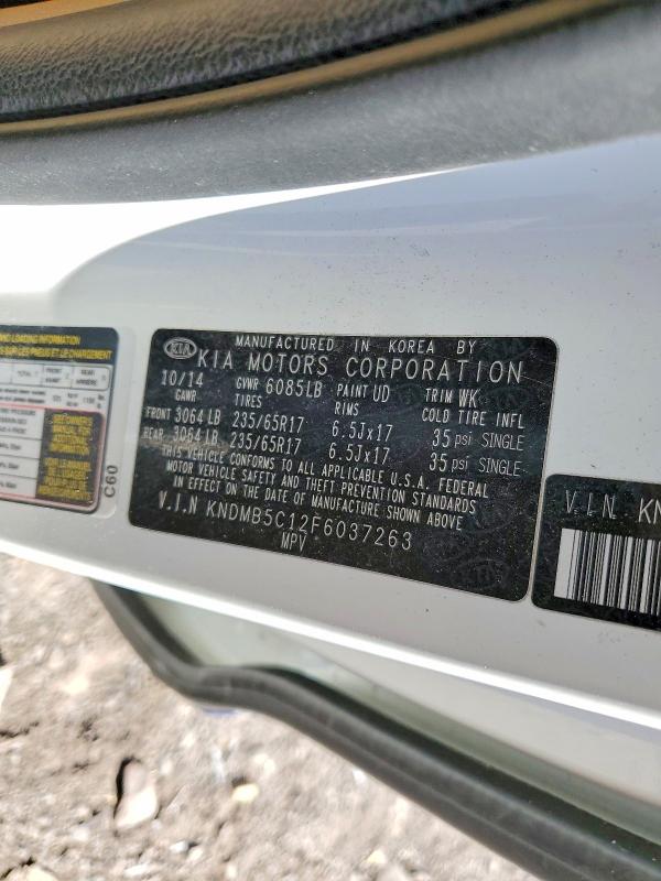 2015 Kia Sedona მანქანა იყიდება აუქციონზე, vin: KNDMB5C12F6037263, აუქციონის ნომერი: 49267096