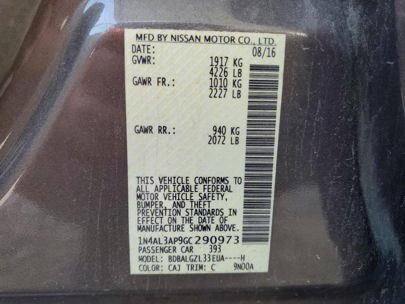 Aukcja sprzedaży 2016 Nissan Altima, vin: 1N4AL3AP9GC290973, numer aukcji: 48450676