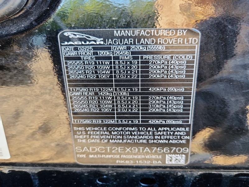 2026 Jaguar F-pace მანქანა იყიდება აუქციონზე, vin: SADCT2EX9TA756709, აუქციონის ნომერი: 48824816