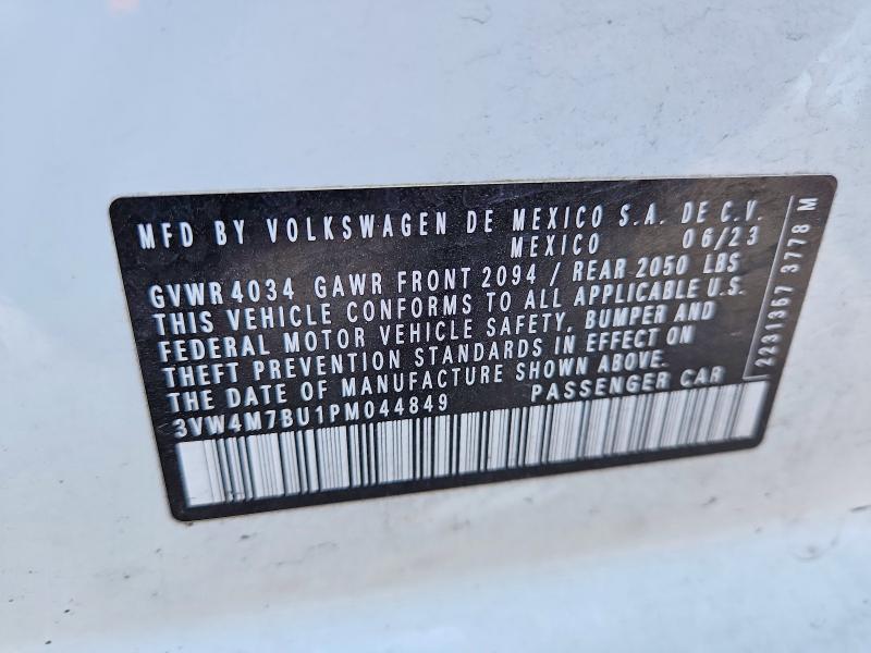 2023 Volkswagen Jetta მანქანა იყიდება აუქციონზე, vin: 3VW4M7BU1PM044849, აუქციონის ნომერი: 51142246