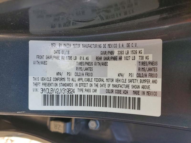 50248016 :رقم المزاد ، 3MYDLBYV2JY319624 vin ، 2018 Toyota Yaris Ia مزاد بيع