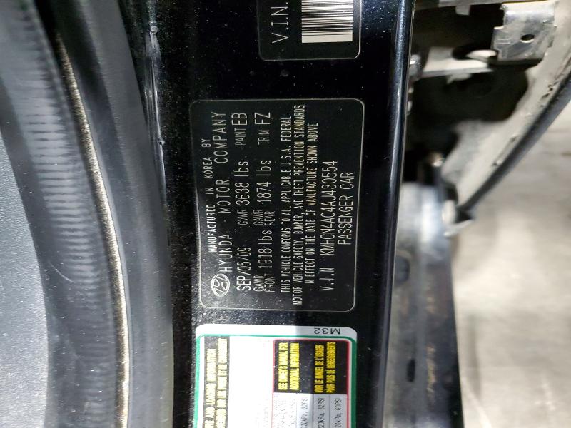 51889216 :رقم المزاد ، KMHCN4AC4AU430554 vin ، 2010 Hyundai Accent مزاد بيع