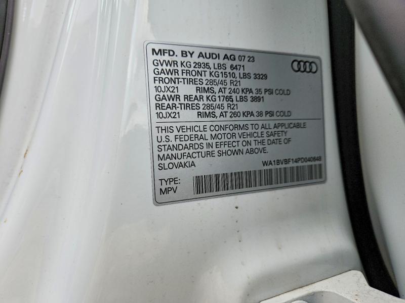 Продажа на аукционе авто 2023 Audi Q8, vin: WA1BVBF14PD040648, номер лота: 50299406