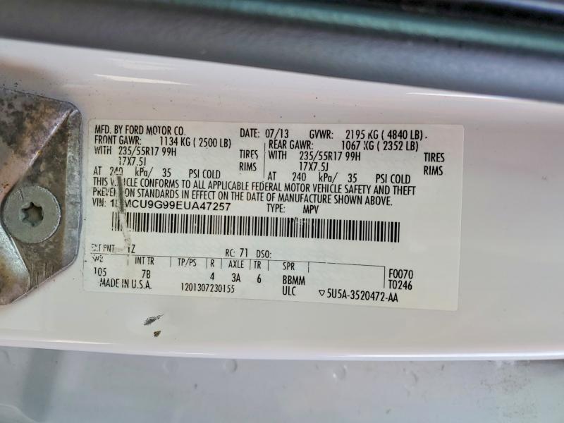 Aukcja sprzedaży 2014 Ford Escape, vin: 1FMCU9G99EUA47257, numer aukcji: 50168196