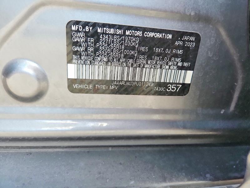 2023 Mitsubishi Outlander Sport მანქანა იყიდება აუქციონზე, vin: JA4ARUAU3PU011249, აუქციონის ნომერი: 50141556