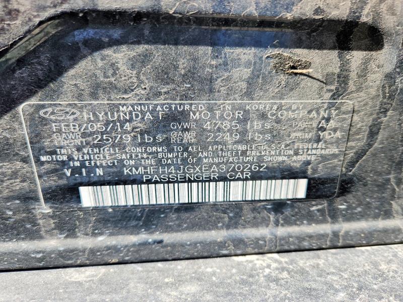2014 Hyundai Azera მანქანა იყიდება აუქციონზე, vin: KMHFH4JGXEA370262, აუქციონის ნომერი: 50750196