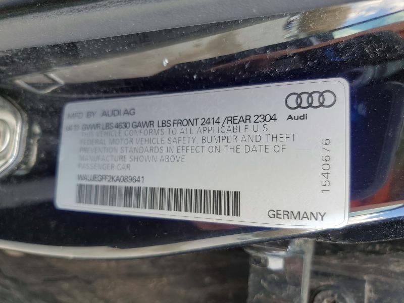 Aukcja sprzedaży 2019 Audi A3, vin: WAUJEGFF2KA089641, numer aukcji: 49914286