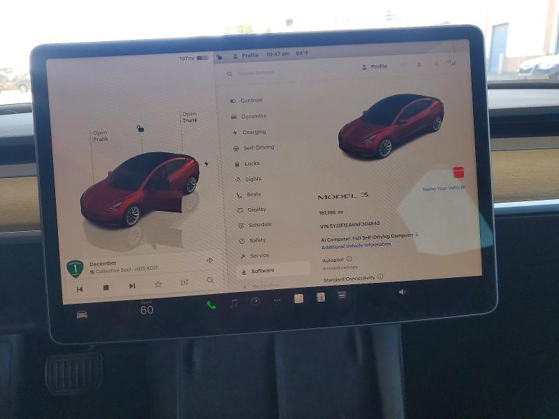 51784016 :رقم المزاد ، 5YJ3E1EA6NF304643 vin ، 2022 Tesla Model 3 مزاد بيع