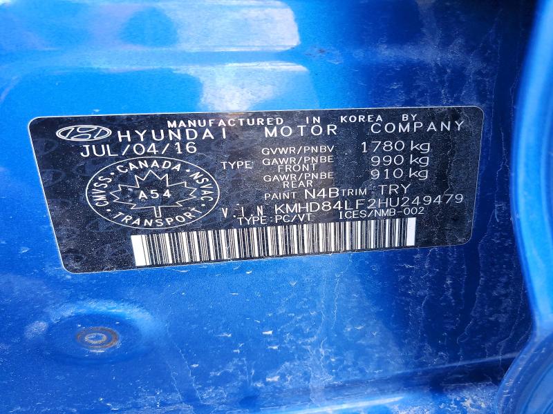 Aukcja sprzedaży 2017 Hyundai Elantra Gls 4dr, vin: KMHD84LF2HU249479, numer aukcji: 48167466