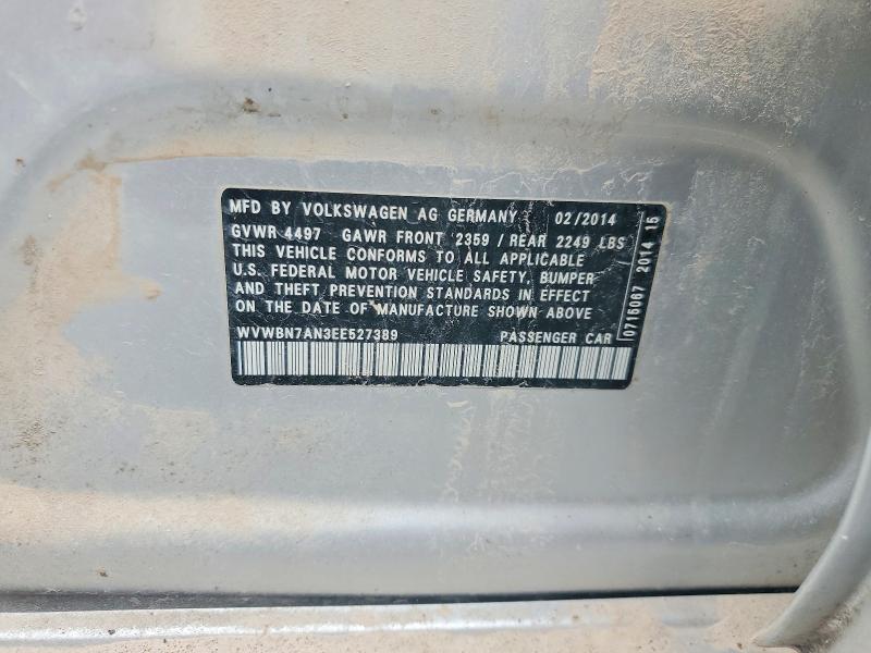 50755496 :رقم المزاد ، WVWBN7AN3EE527389 vin ، 2014 Volkswagen Cc مزاد بيع