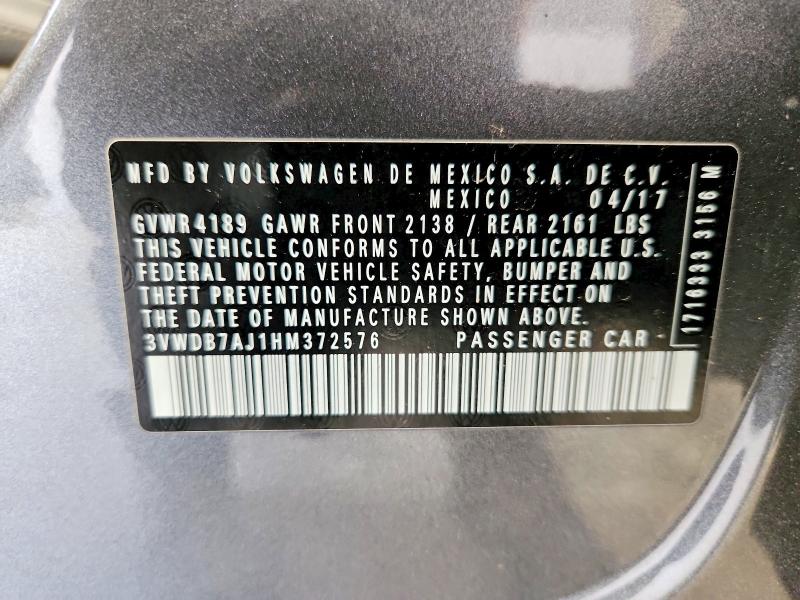 Продаж на аукціоні авто 2017 Volkswagen Jetta, vin: 3VWDB7AJ1HM372576, номер лоту: 49065296