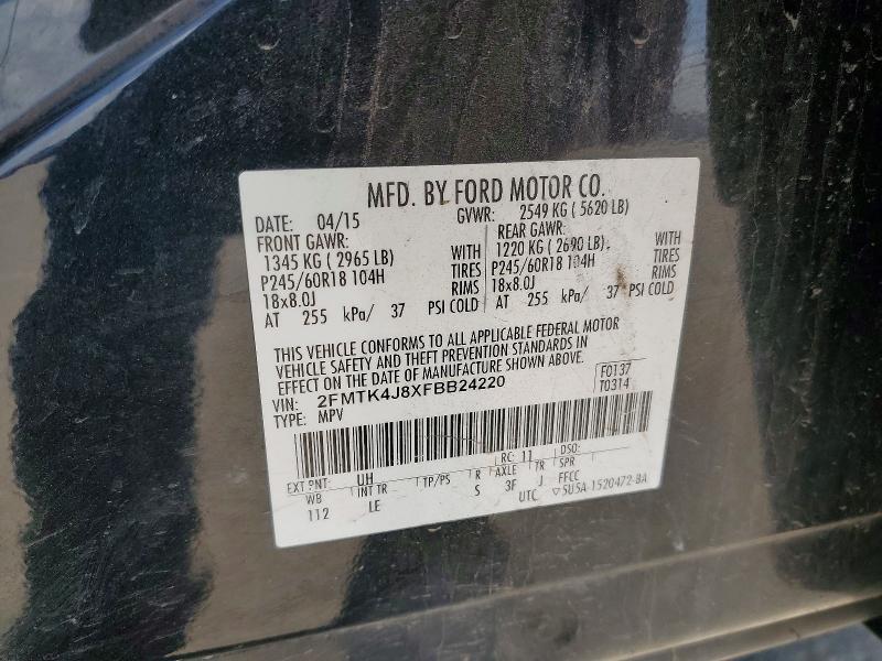 Продажа на аукционе авто 2015 Ford Edge, vin: 2FMTK4J8XFBB24220, номер лота: 50593896