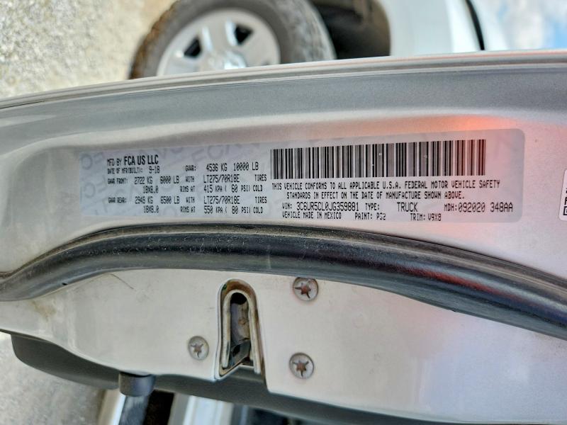 Aukcja sprzedaży 2018 Ram 2500, vin: 3C6UR5CL0JG359881, numer aukcji: 51433846