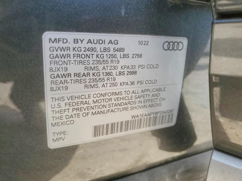 Продажа на аукционе авто 2023 Audi Q5, vin: WA1EAAFY8P2043287, номер лота: 50166916