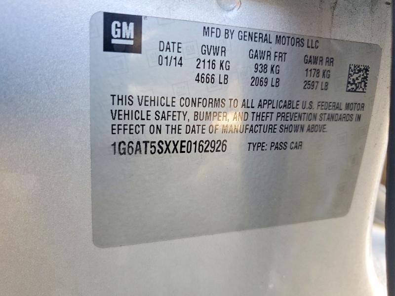 48838206 :رقم المزاد ، 1G6AT5SXXE0162926 vin ، 2014 Cadillac Cts مزاد بيع