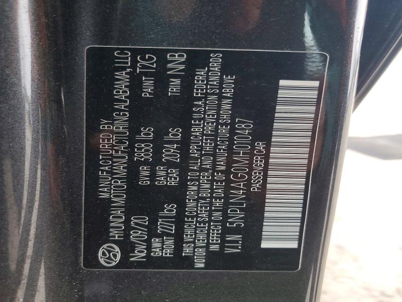 48505296 :رقم المزاد ، 5NPLN4AG0MH010487 vin ، 2021 Hyundai Elantra مزاد بيع