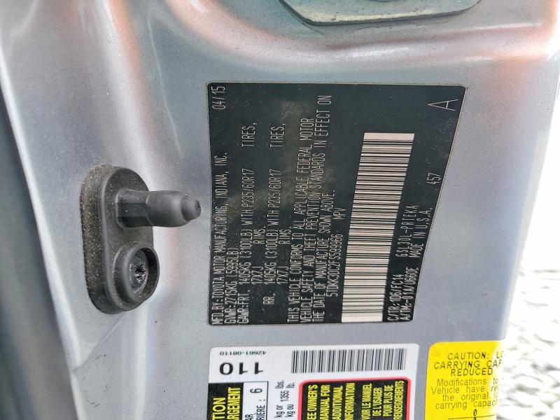 50431836 :رقم المزاد ، 5TDKK3DC2FS599966 vin ، 2015 Toyota Sienna مزاد بيع