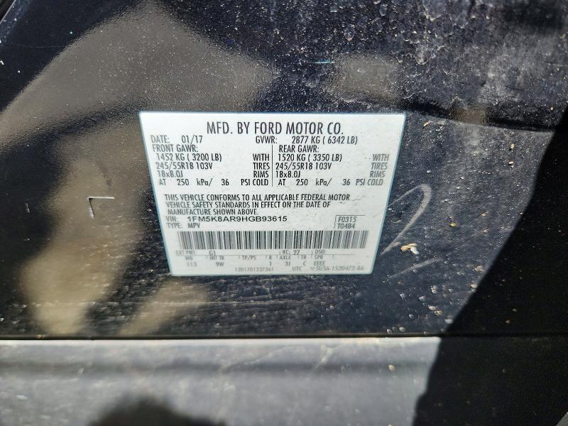 Продаж на аукціоні авто 2017 Ford Explorer, vin: 1FM5K8AR9HGB93615, номер лоту: 51714276