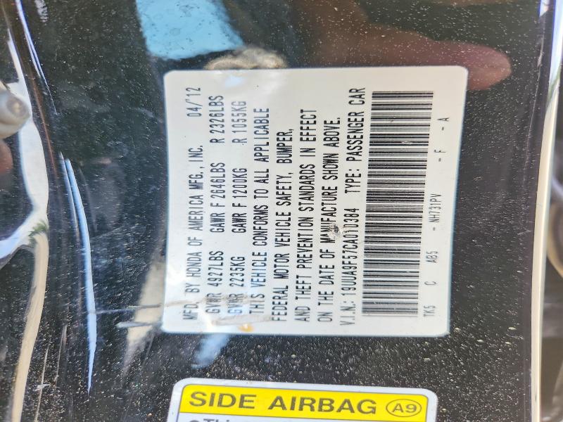 47570996 :رقم المزاد ، 19UUA9F57CA010384 vin ، 2012 Acura Tl مزاد بيع