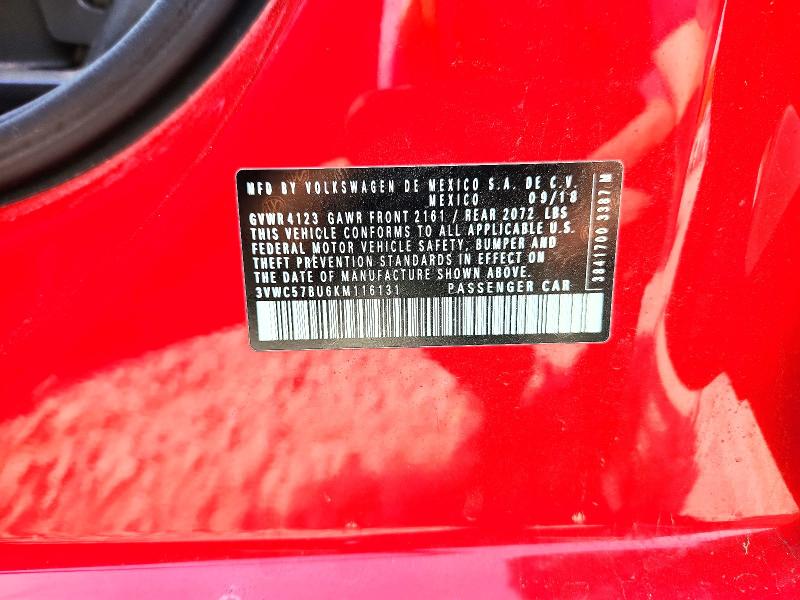 Aukcja sprzedaży 2019 Volkswagen Jetta, vin: 3VWC57BU6KM116131, numer aukcji: 49735856