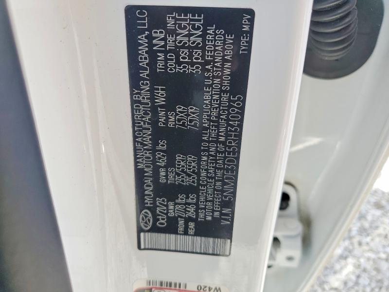 Продажа на аукционе авто 2024 Hyundai Tucson, vin: 5NMJE3DE5RH340965, номер лота: 49122006