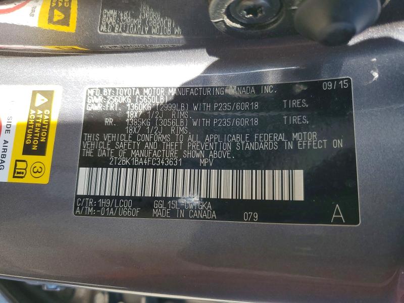 Продажа на аукционе авто 2015 Lexus Rx 350, vin: 2T2BK1BA4FC343631, номер лота: 48641966