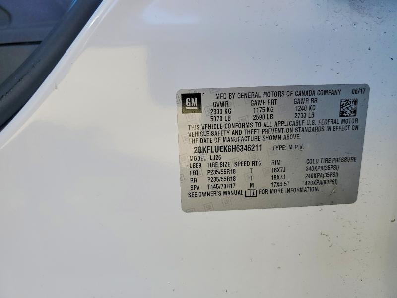 2017 Gmc Terrain მანქანა იყიდება აუქციონზე, vin: 2GKFLUEK6H6346211, აუქციონის ნომერი: 48977216