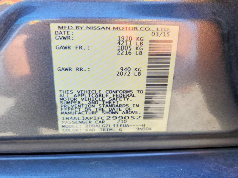 Aukcja sprzedaży 2015 Nissan Altima, vin: 1N4AL3AP1FC299052, numer aukcji: 51226426