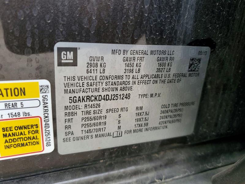 Продажа на аукционе авто 2013 Buick Enclave, vin: 5GAKRCKD4DJ251248, номер лота: 51469986