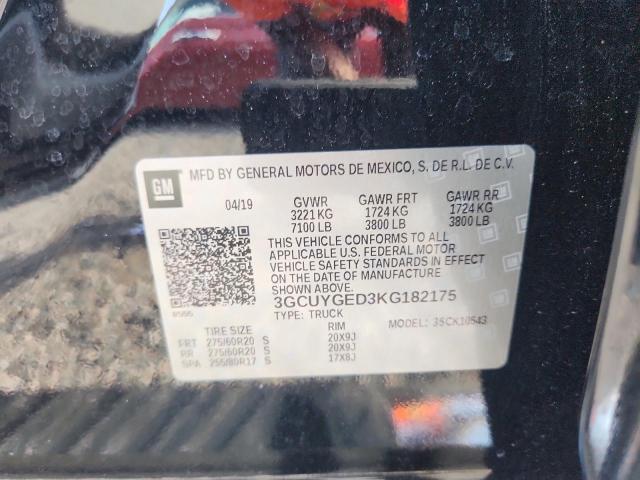 51295286 :رقم المزاد ، 3GCUYGED3KG182175 vin ، 2019 Chevrolet Silverado مزاد بيع