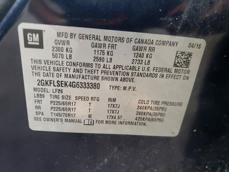Продаж на аукціоні авто 2016 Gmc Terrain, vin: 2GKFLSEK4G6333380, номер лоту: 48569186